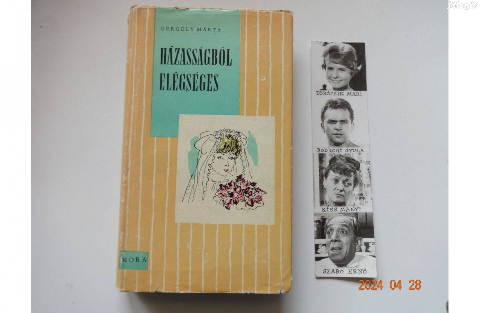 Gergely Márta: Házasságból elégséges - csíkos könyv +saját könyvjelző