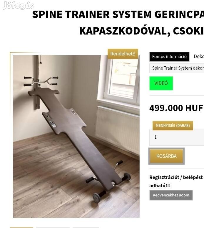 Gerincsérv tréner, Spinetrainer eladó.Új, féláron.