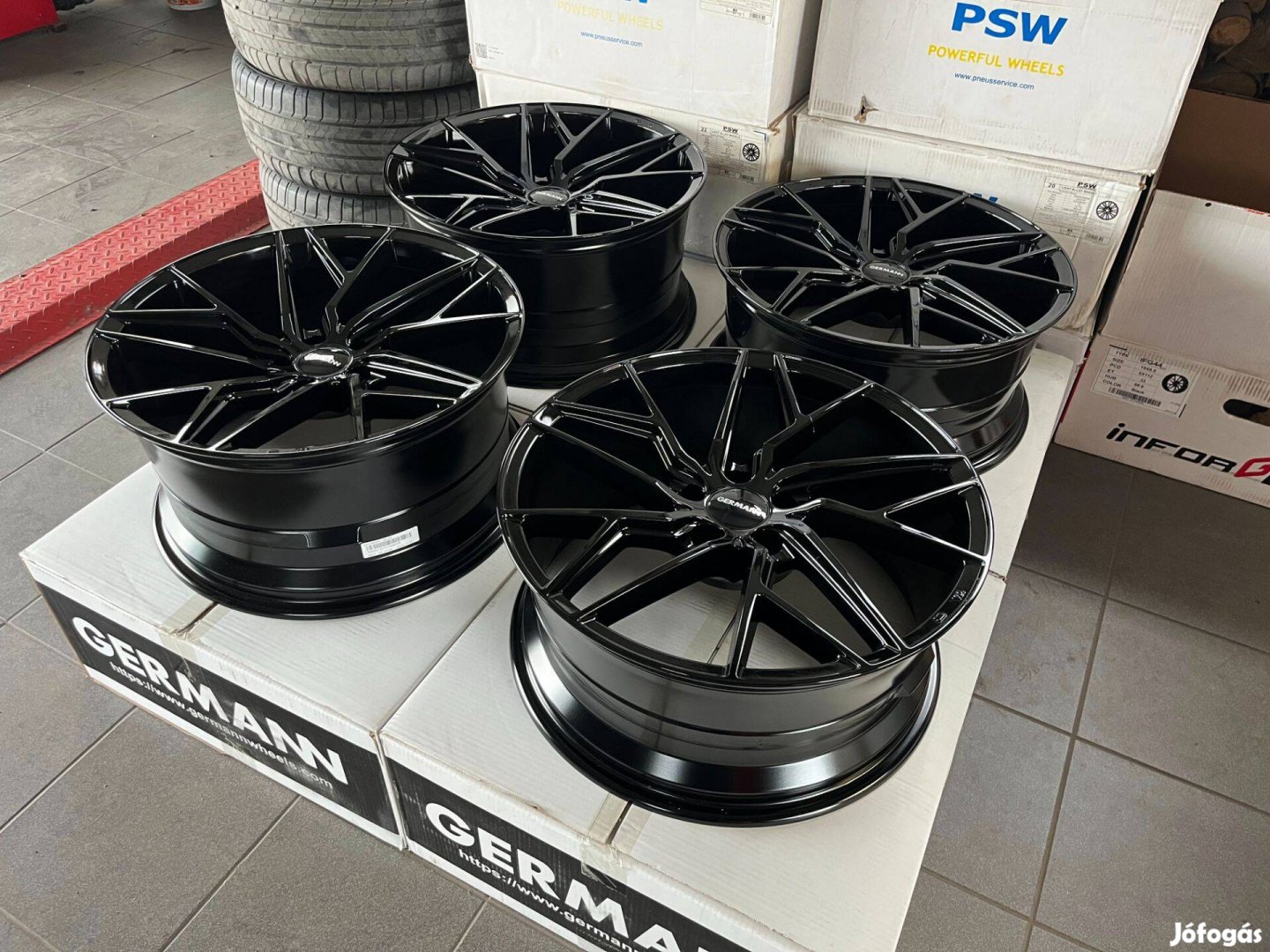 Germann 19" 5x112 kétszéles fekete alufelni 19 coll Mercedes BMW G30