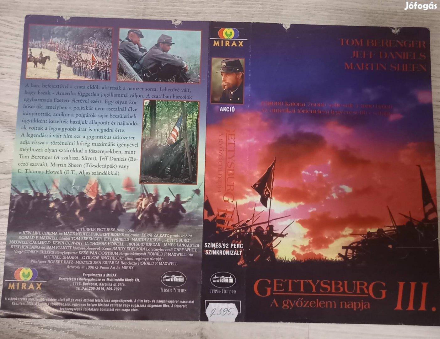Gettysburg III. - háborús vhs - Jeff Daniels