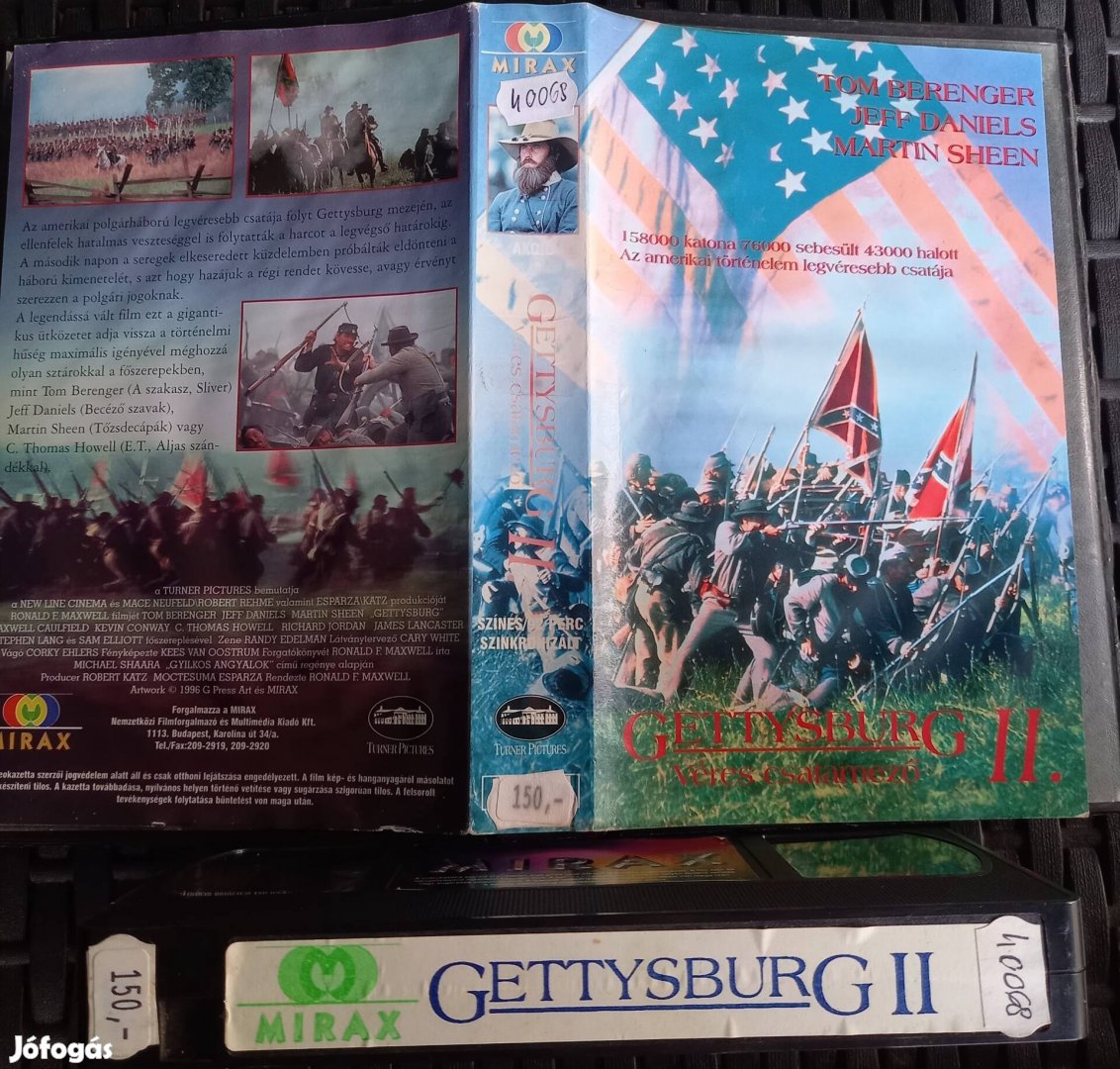 Gettysburg II. - háborus vhs- Jeff Daniels