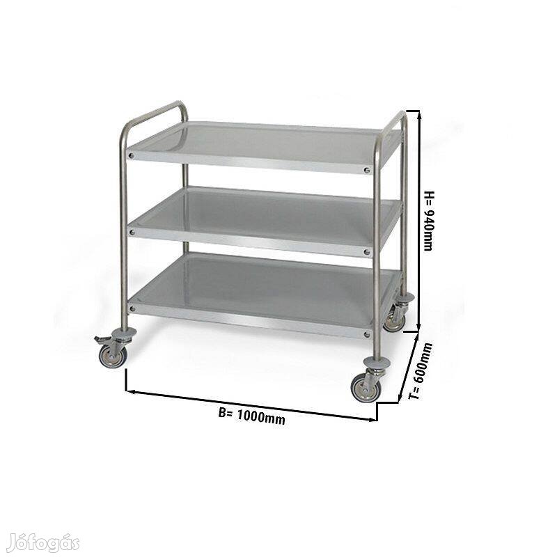 Ggm Gastro S3K106 felszolgálókocsi, 3 polccal - rozsdamentes acél