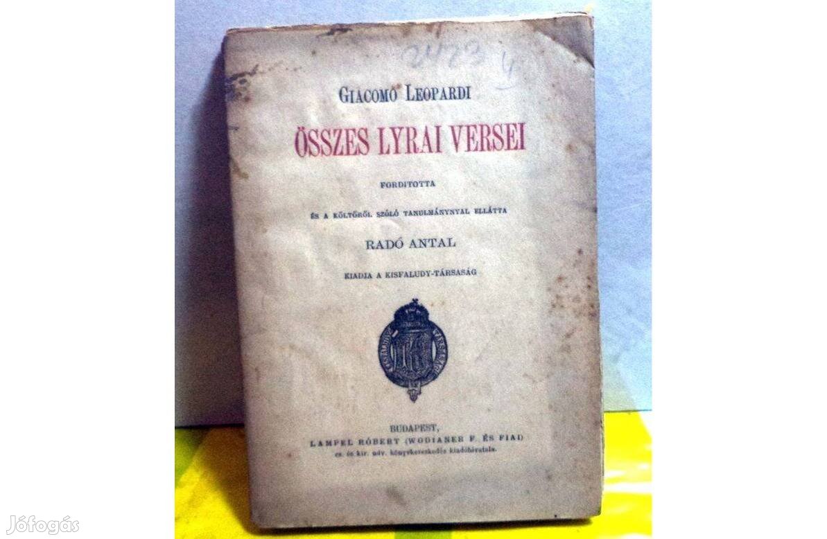 Giacomo Leopardi: Összes lyrai versei