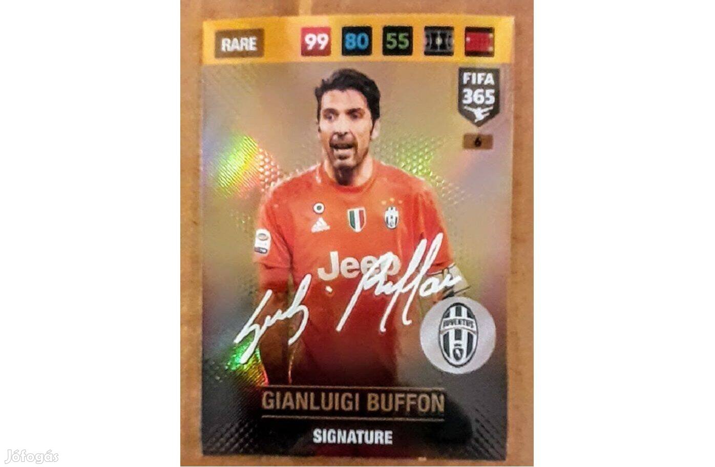 Gianluigi Buffon Juventus Rare Signature focis kártya Panini FIFA 2017