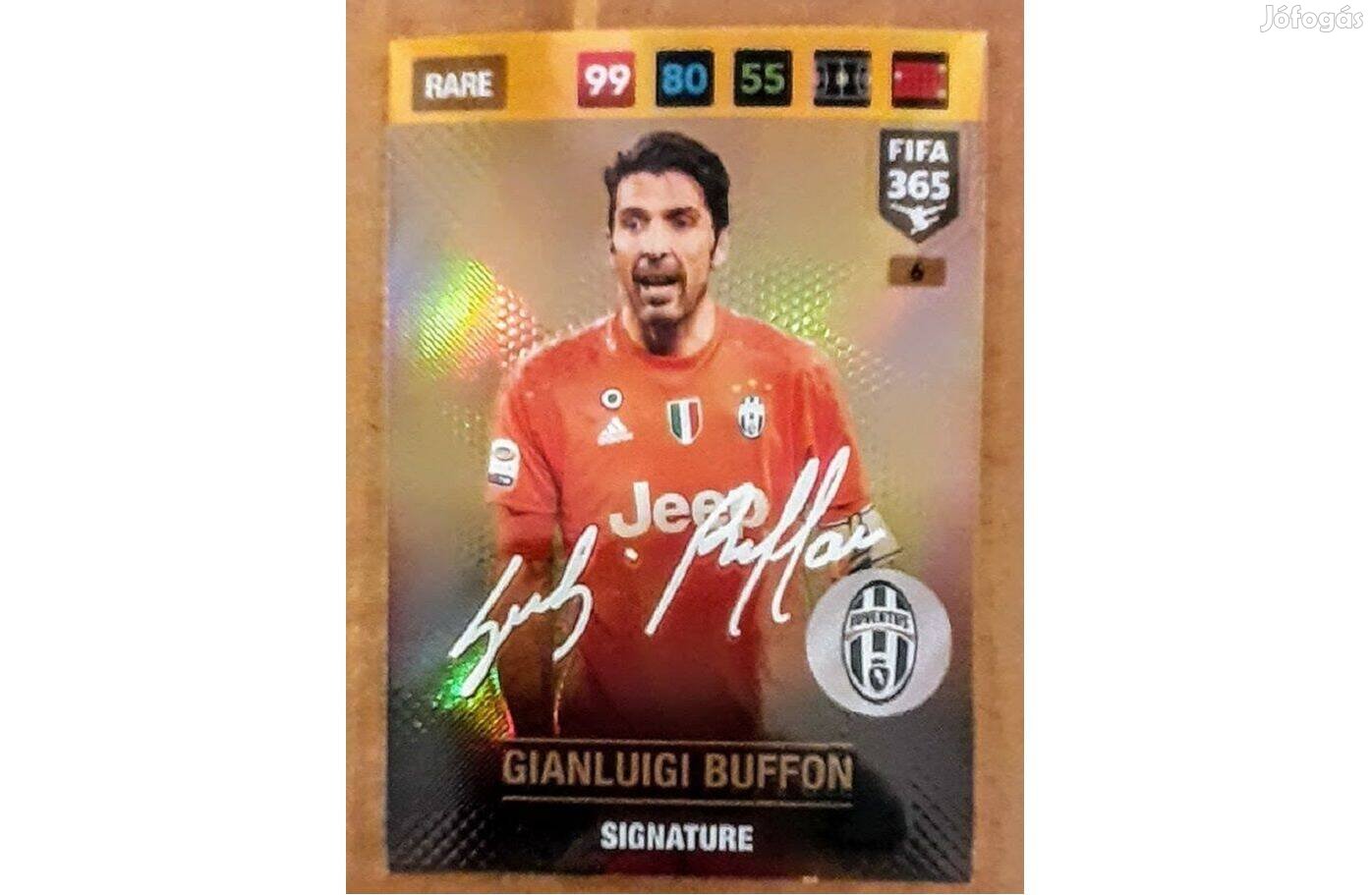 Gianluigi Buffon Juventus Rare Signature focis kártya Panini FIFA 2017