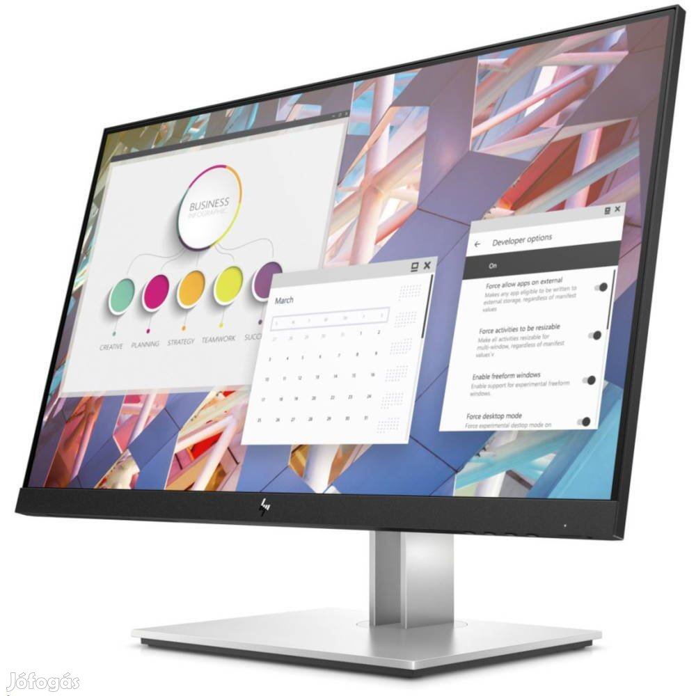 Giga ajánlat! 24" HP E24 G4 IPS Fullhd monitor, számla, gari