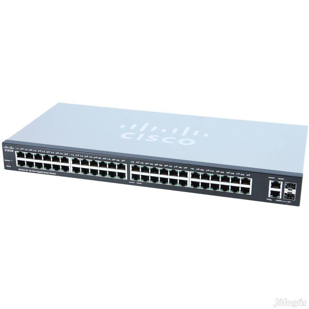 Giga ajánlat! Cisco SG220-50-K9 50 portos switch számlával, garanciáva