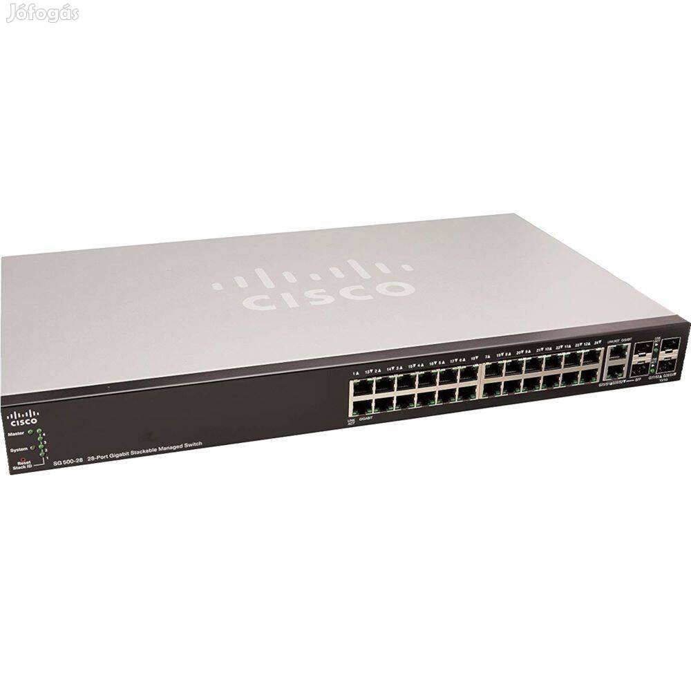 Giga ajánlat! Cisco SG500-28-K9 gigabites switch eladó, számla, gari