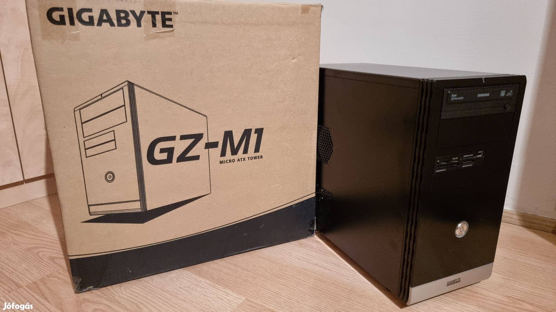 Gigabyte GZ-M1 micro ATX ház + 350W tápegység + kártyaolvasó + DVD-író