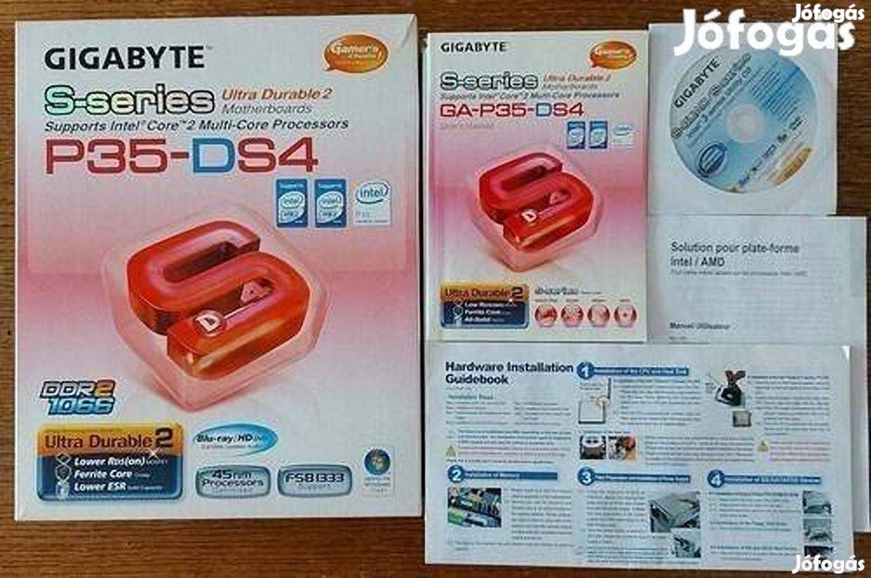 Gigabyte P35-DS4 alaplap doboza szép állapotban