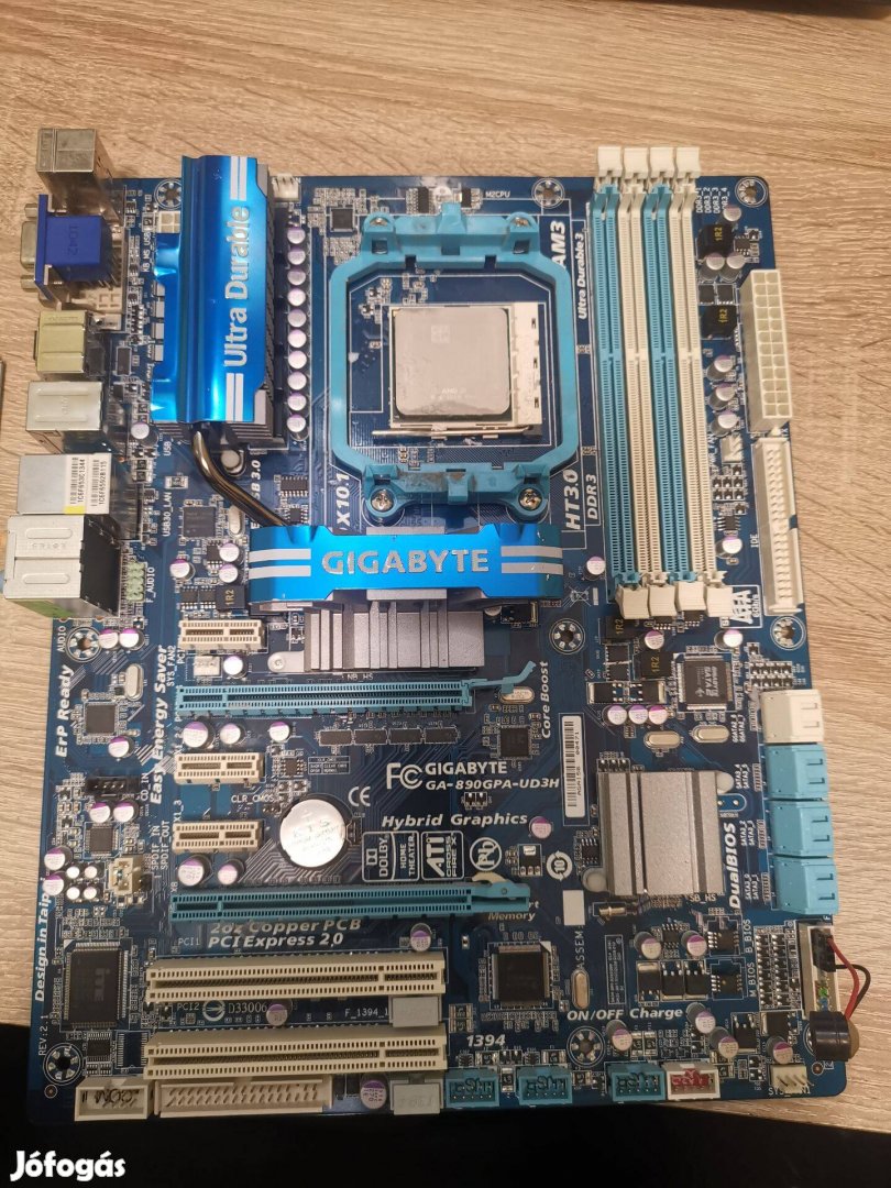 Gigabyte USB3 fullos alaplap+ Phenom II X4 970 4 magos CPU, patika