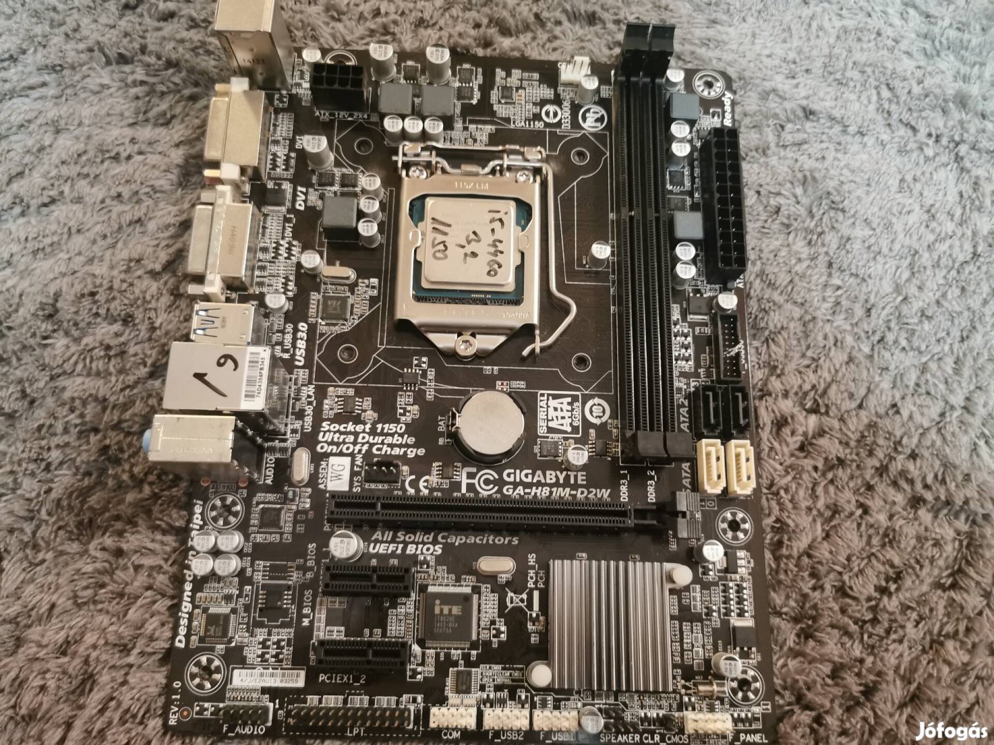 Gigabyte ga h81m d2w +i5 4460 alaplap + processzor 