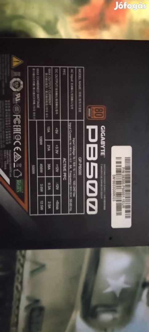 Gigabyte pb500 tápegység 