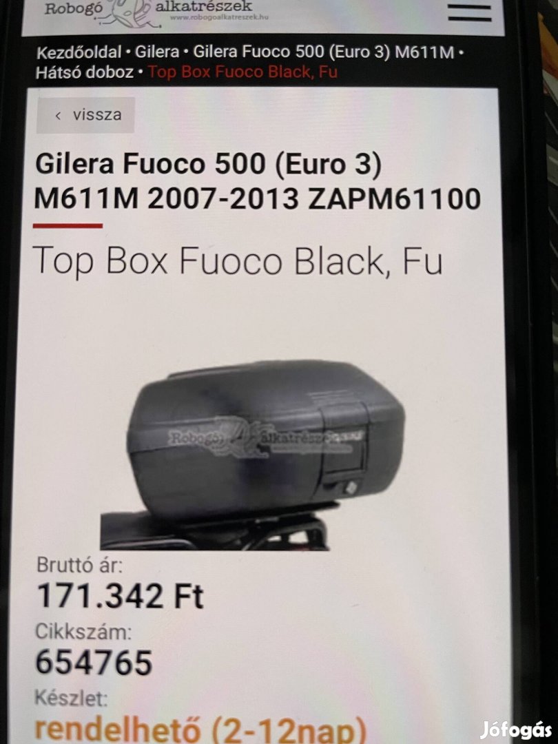 Gilera Fuoco Piaggio MP3 gyári erősített túradoboz