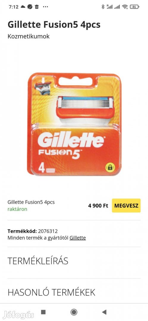 Gilette Fusion 5 megmaradt,eladó Pécsett