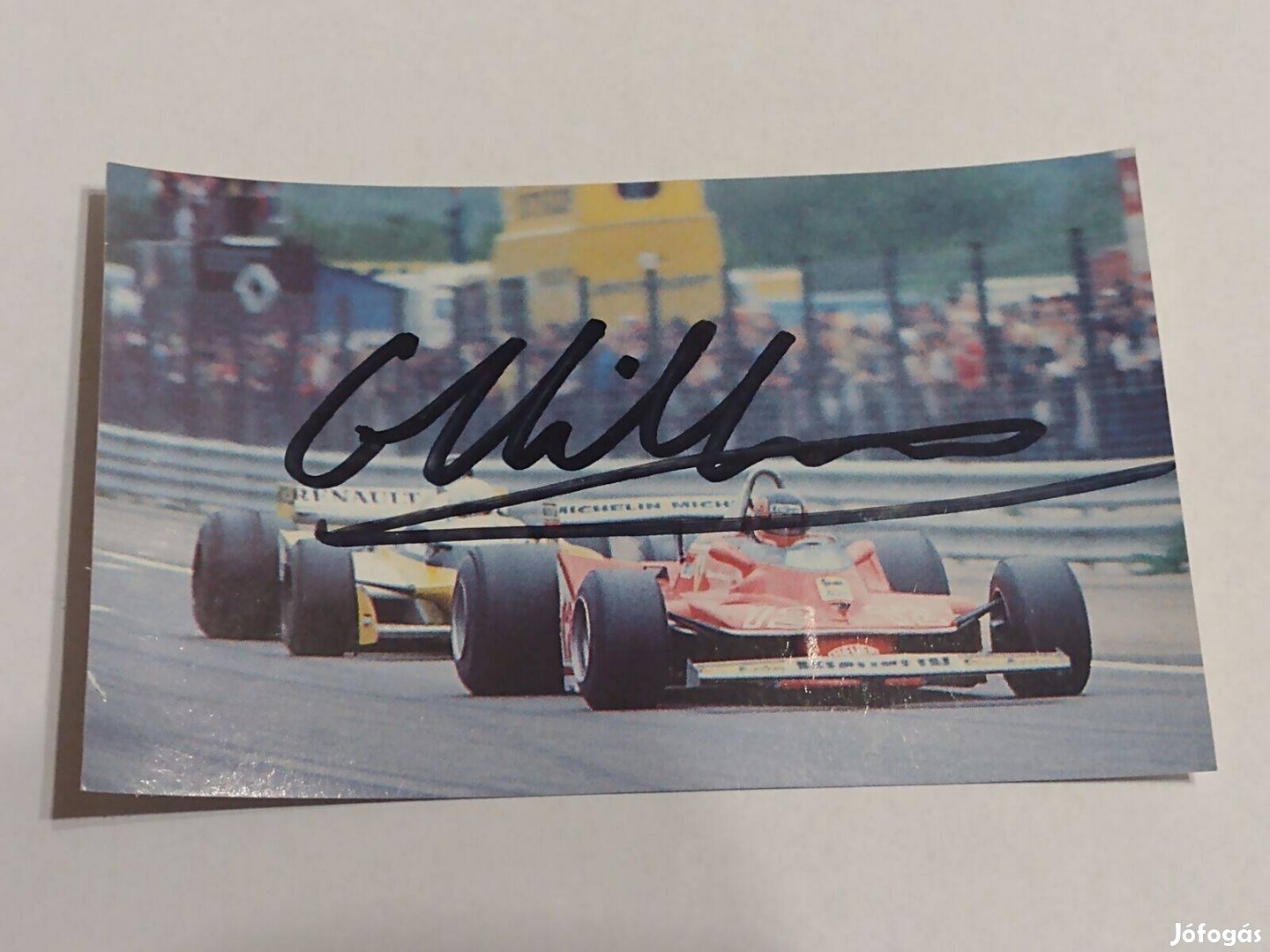 Gilles Villeneuve Forma-1 versenyző eredeti aláírása