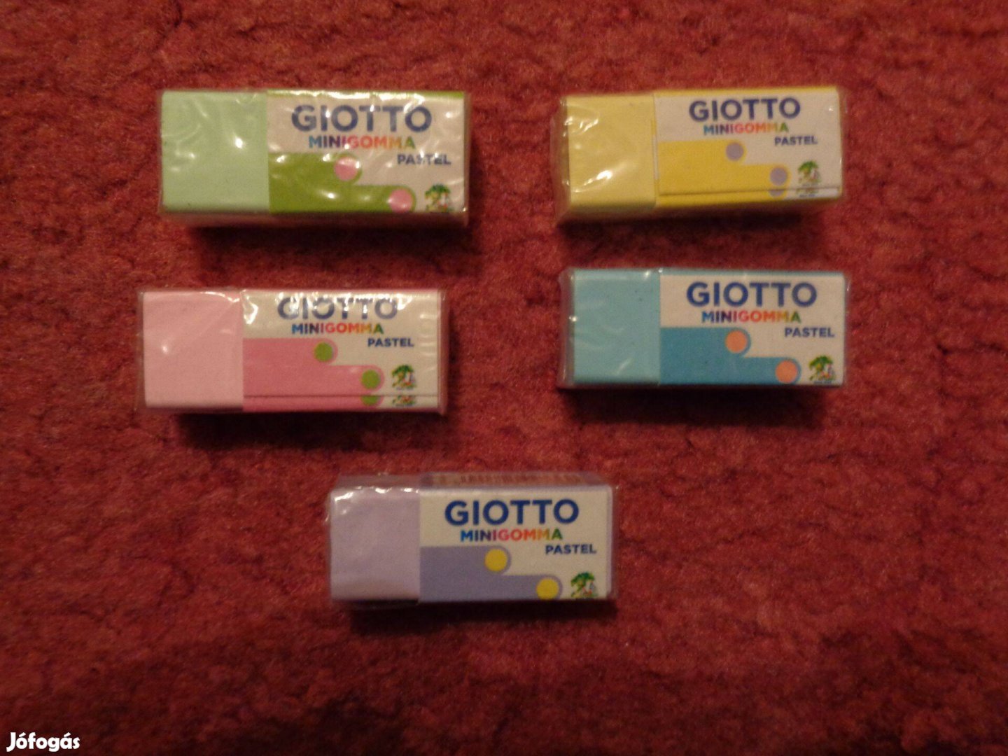 Giotto mini radírok, 5féle szín, 100ft/db