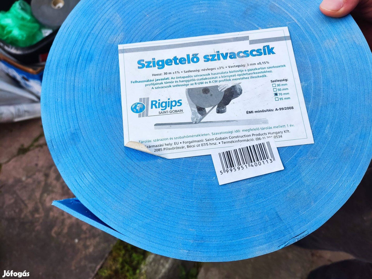 Gipszkarton szivacscsík - 2 tekercs