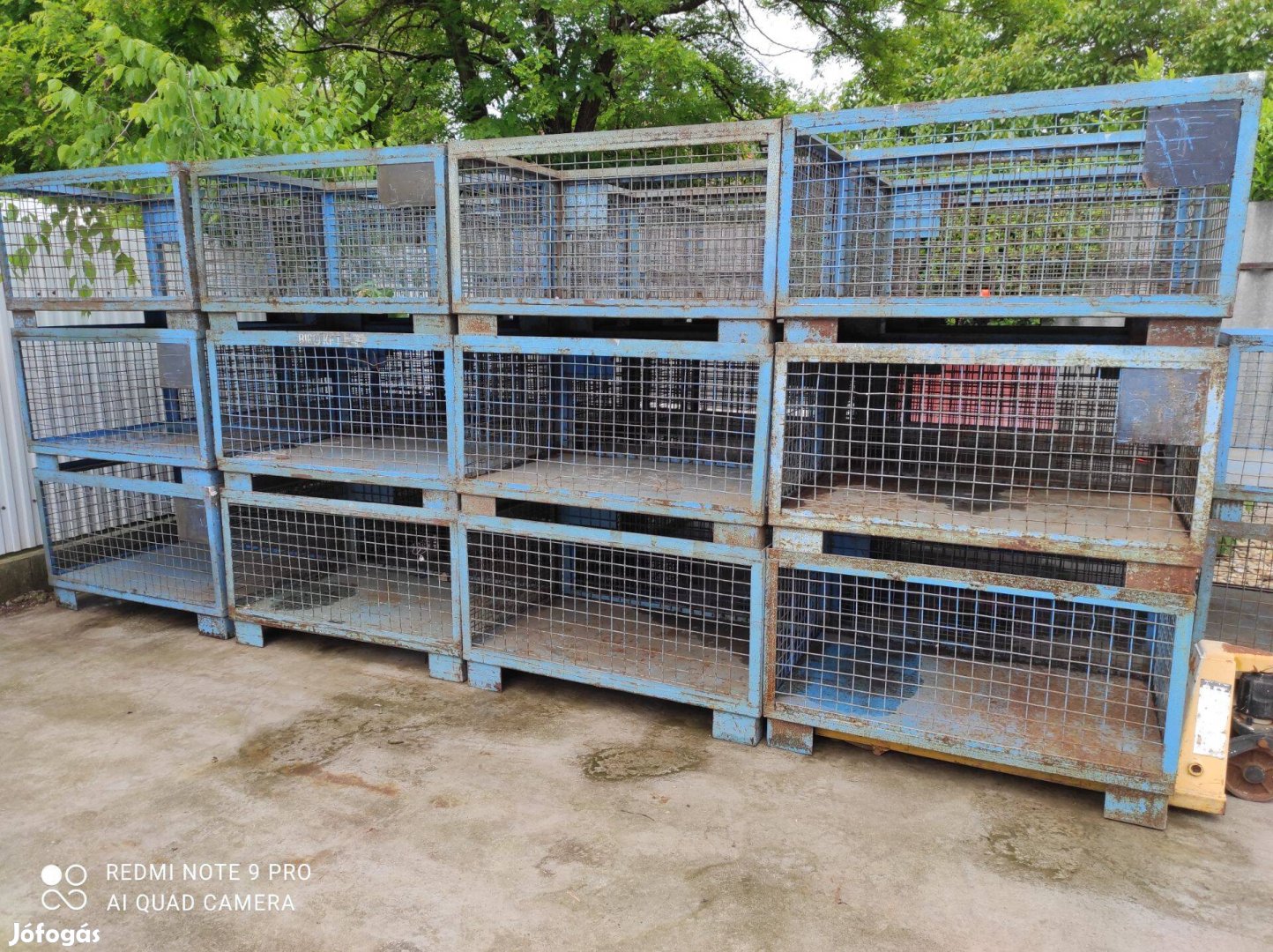 Gitterbox, kaloda, konténer, fém rácsos tárolóláda, láda, békázható