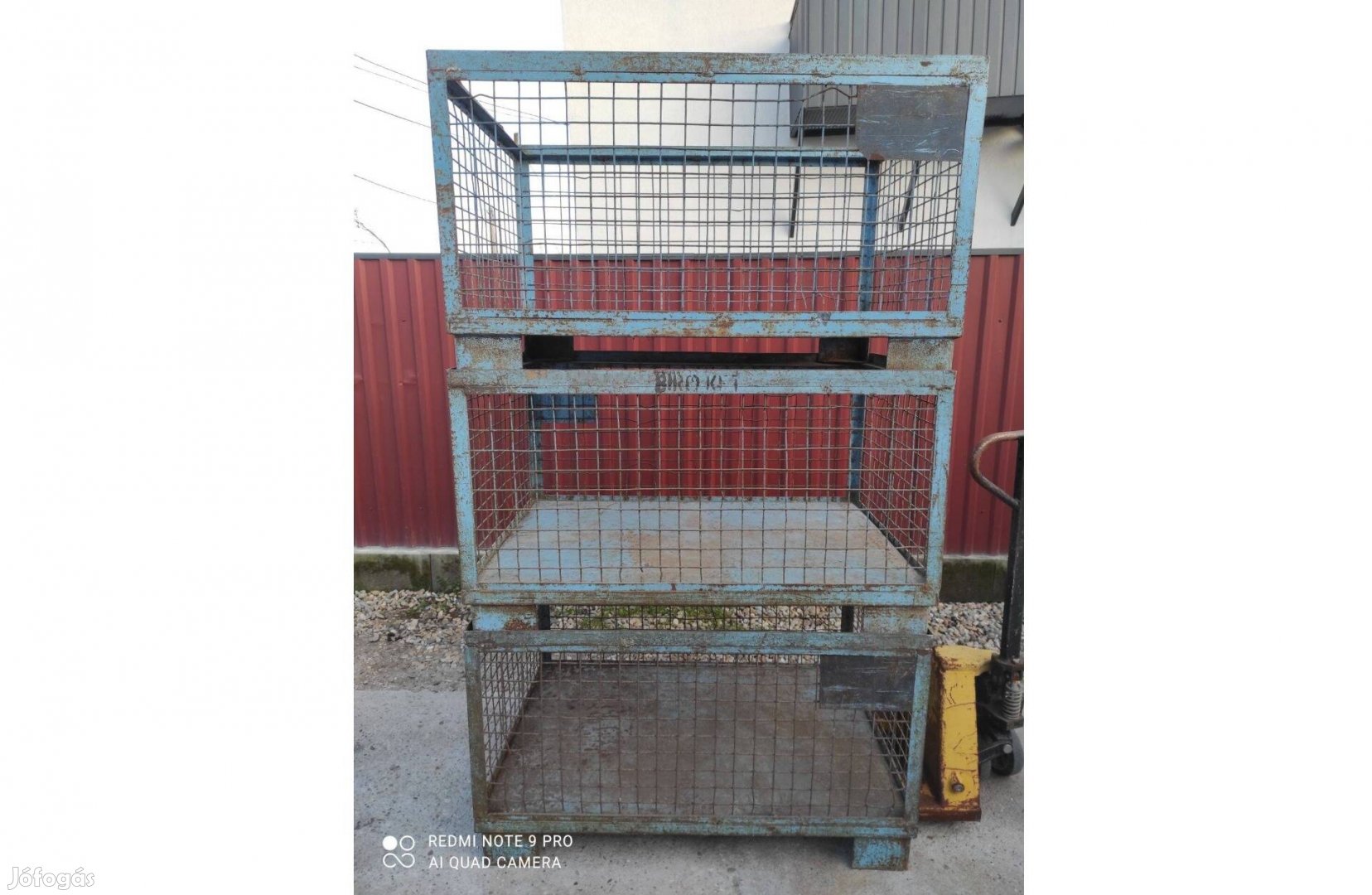 Gitterbox, tároló, tároló láda, kaloda, eur méret, targoncázható
