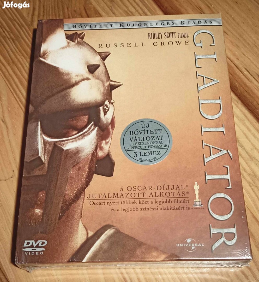 Gladiátor Ridley Scott filmje díszdobozban bontatlan dvd 3 lemezes 