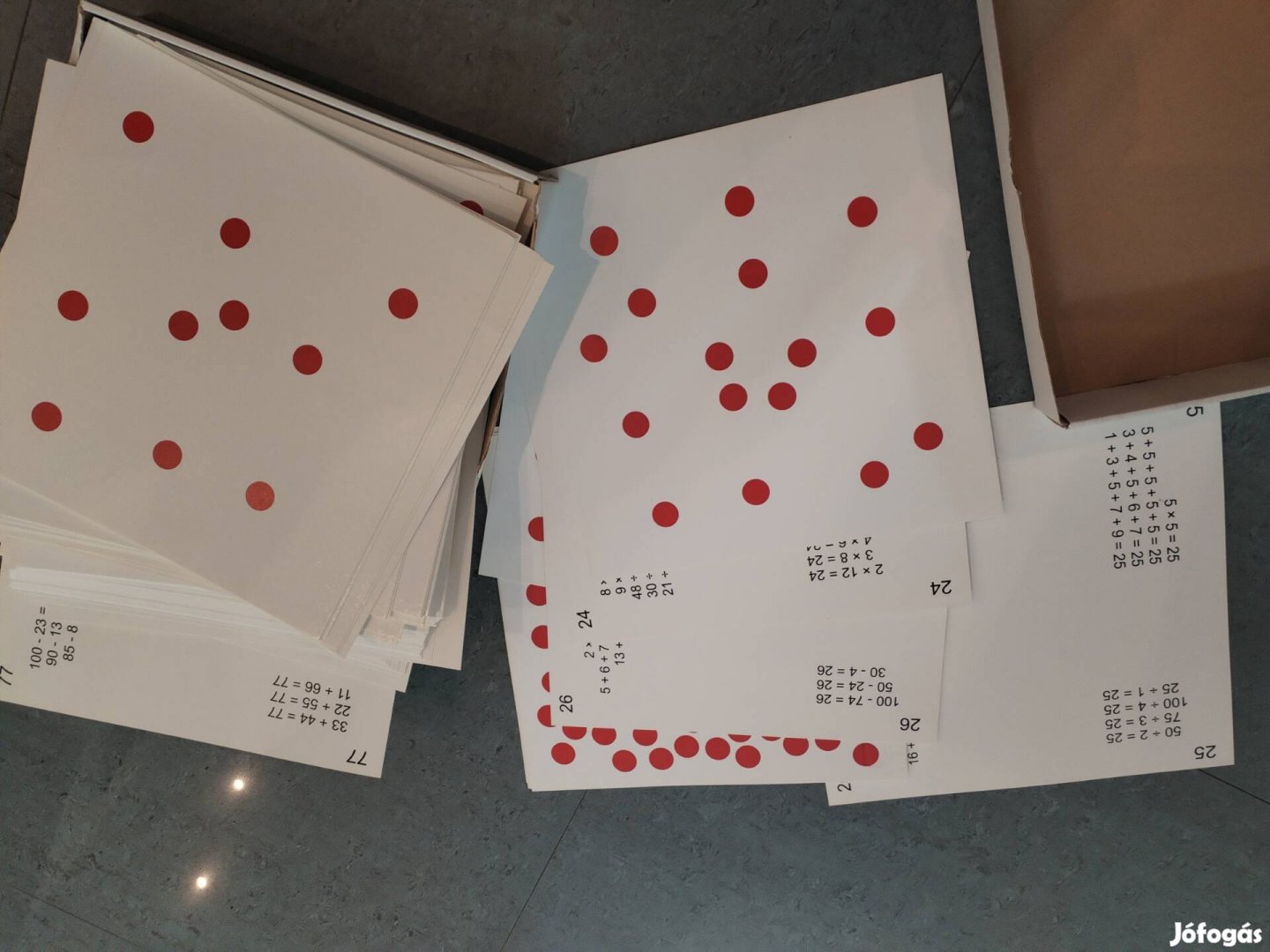 Glenn Doman matek Számoló kártyák 30X30 cm