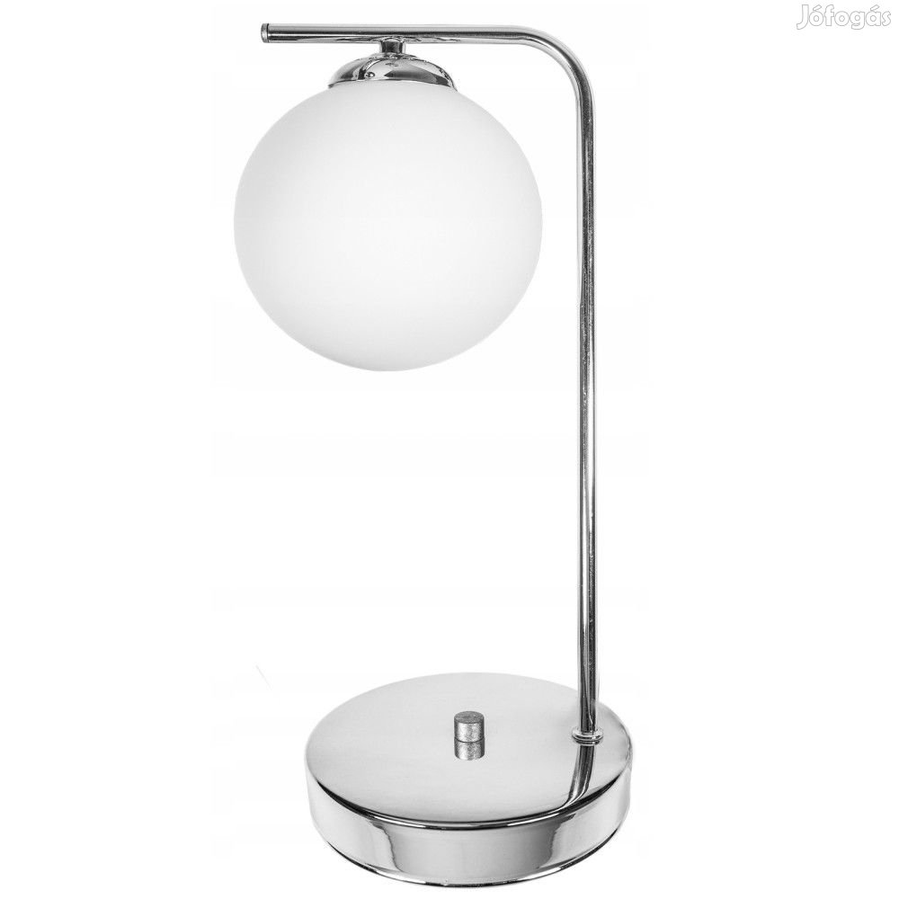 Glimex opál üveg gömb / golyó asztali lámpa 1xE27 LISZ Chrome GLIS004