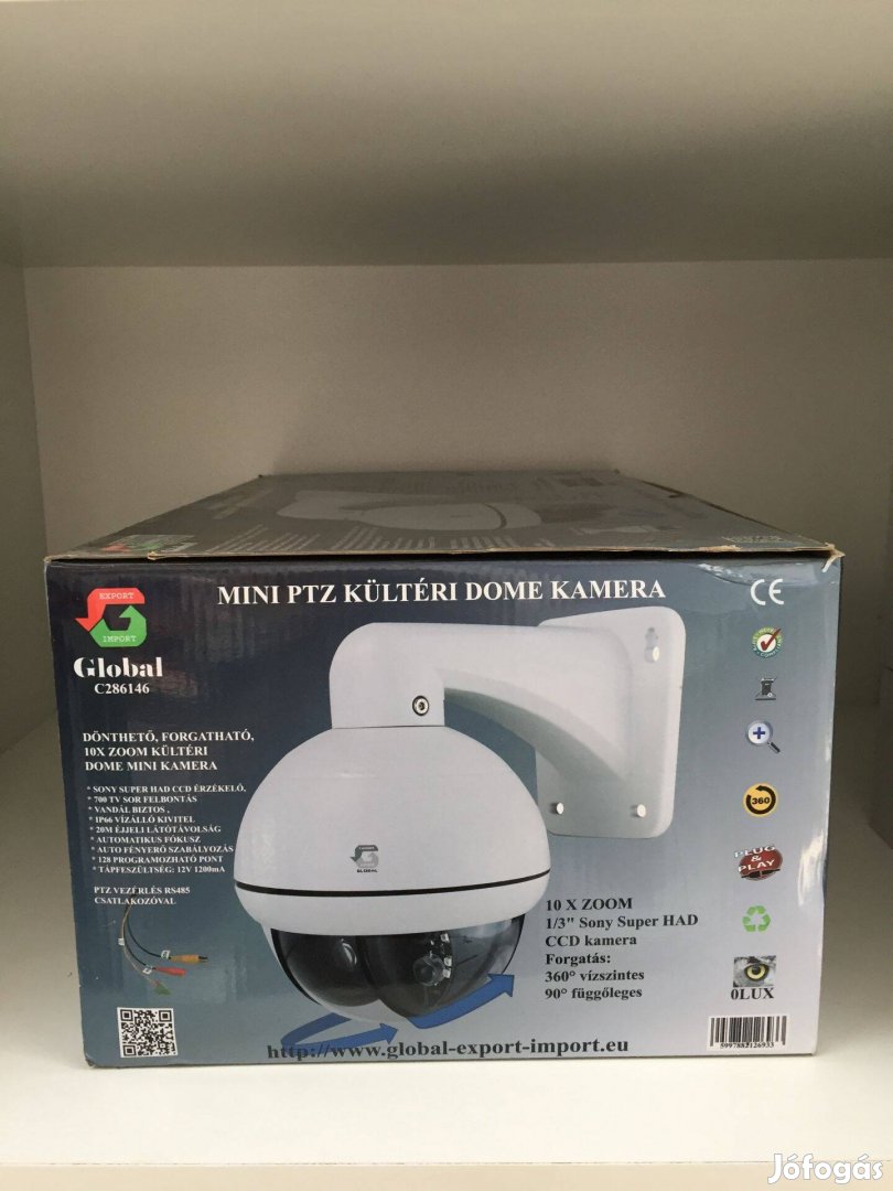 Global C286146 dönthető, forgatható, kültéri dome kamera