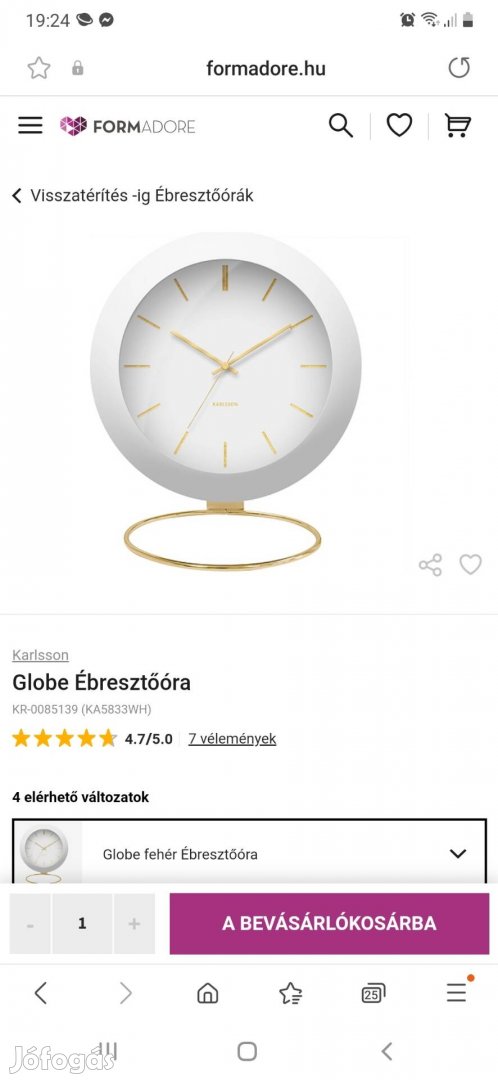 Globe ébresztőóra új