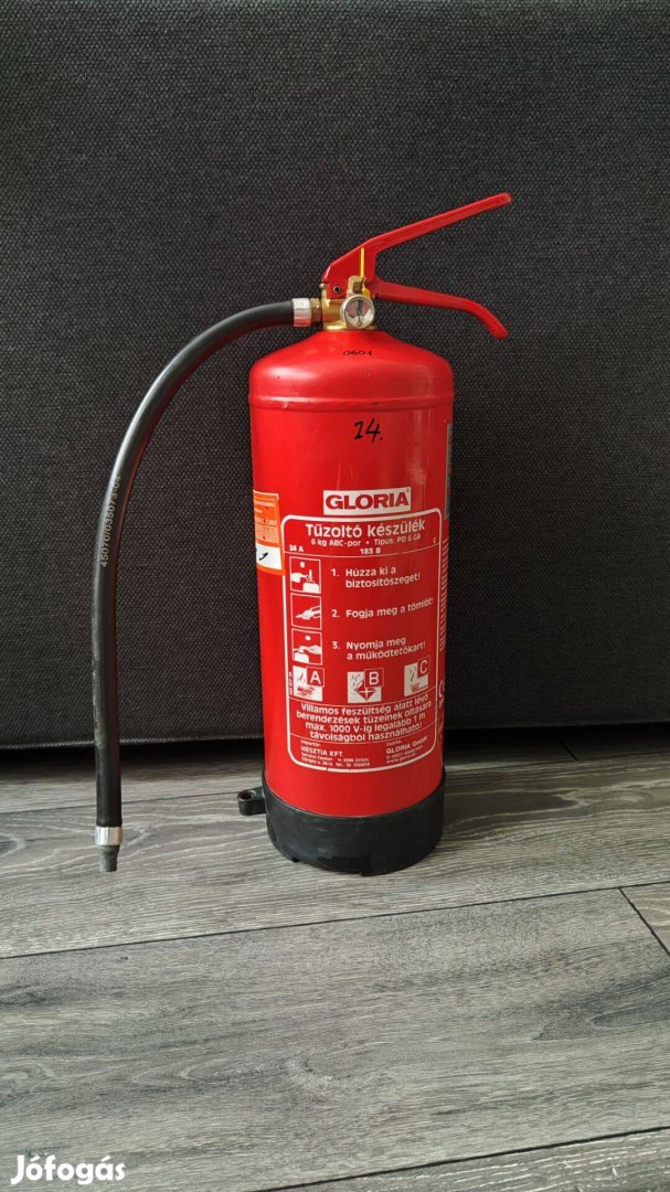 Gloria Tűzoltó Készülék, Poroltó 6 Kg, 1 Kg
