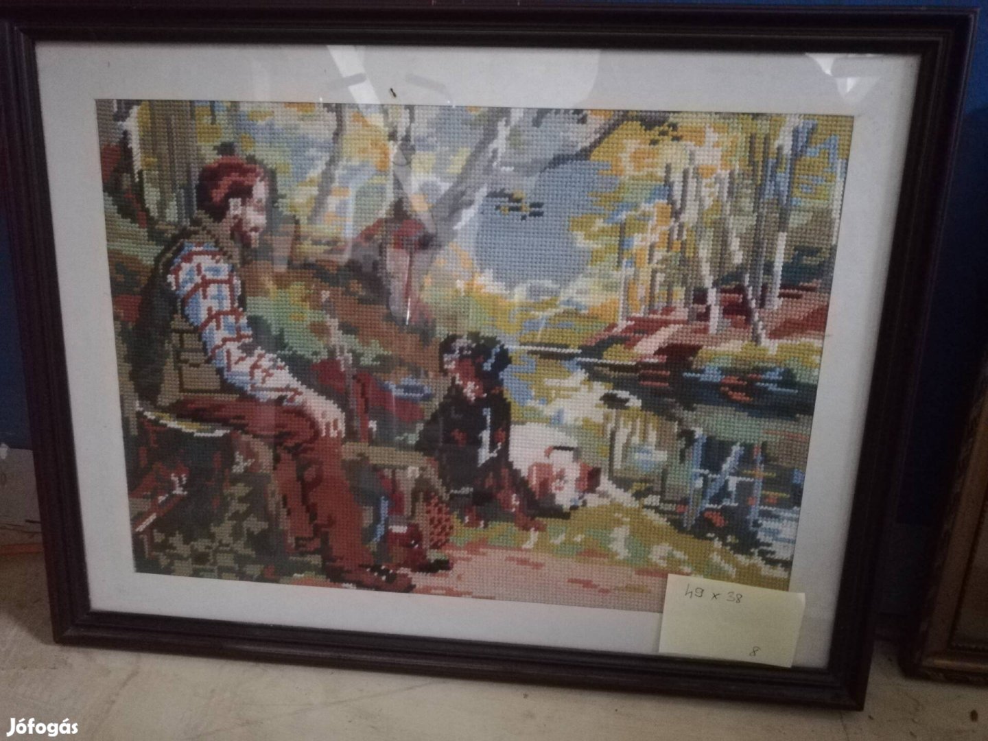 Gobelin kép Vadász kutyával 49x38