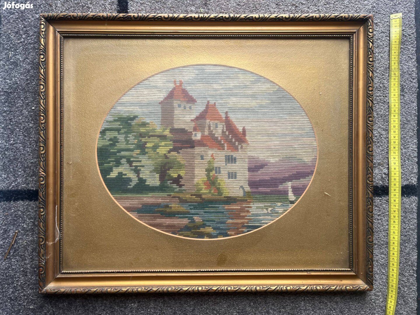 Gobelin kép faragott keretben