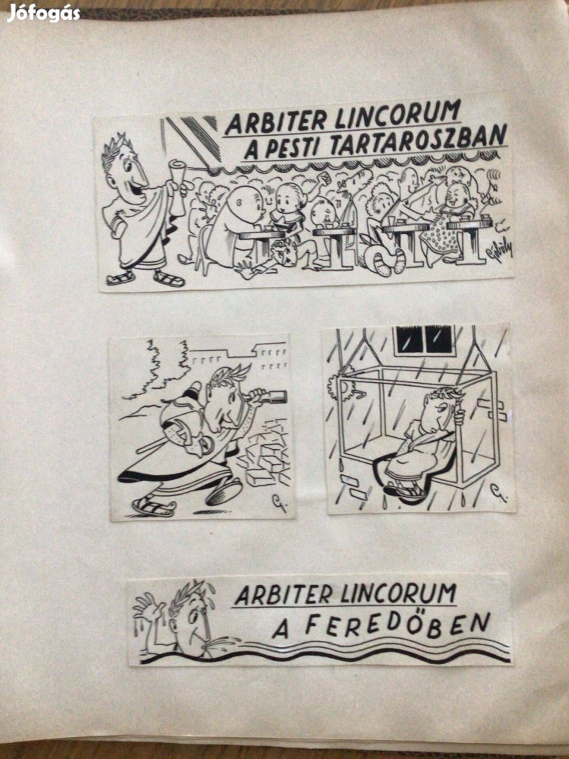 Göböly Sándor 4 db eredeti karikatúra rajza a Szabad Száj c. lapba 29