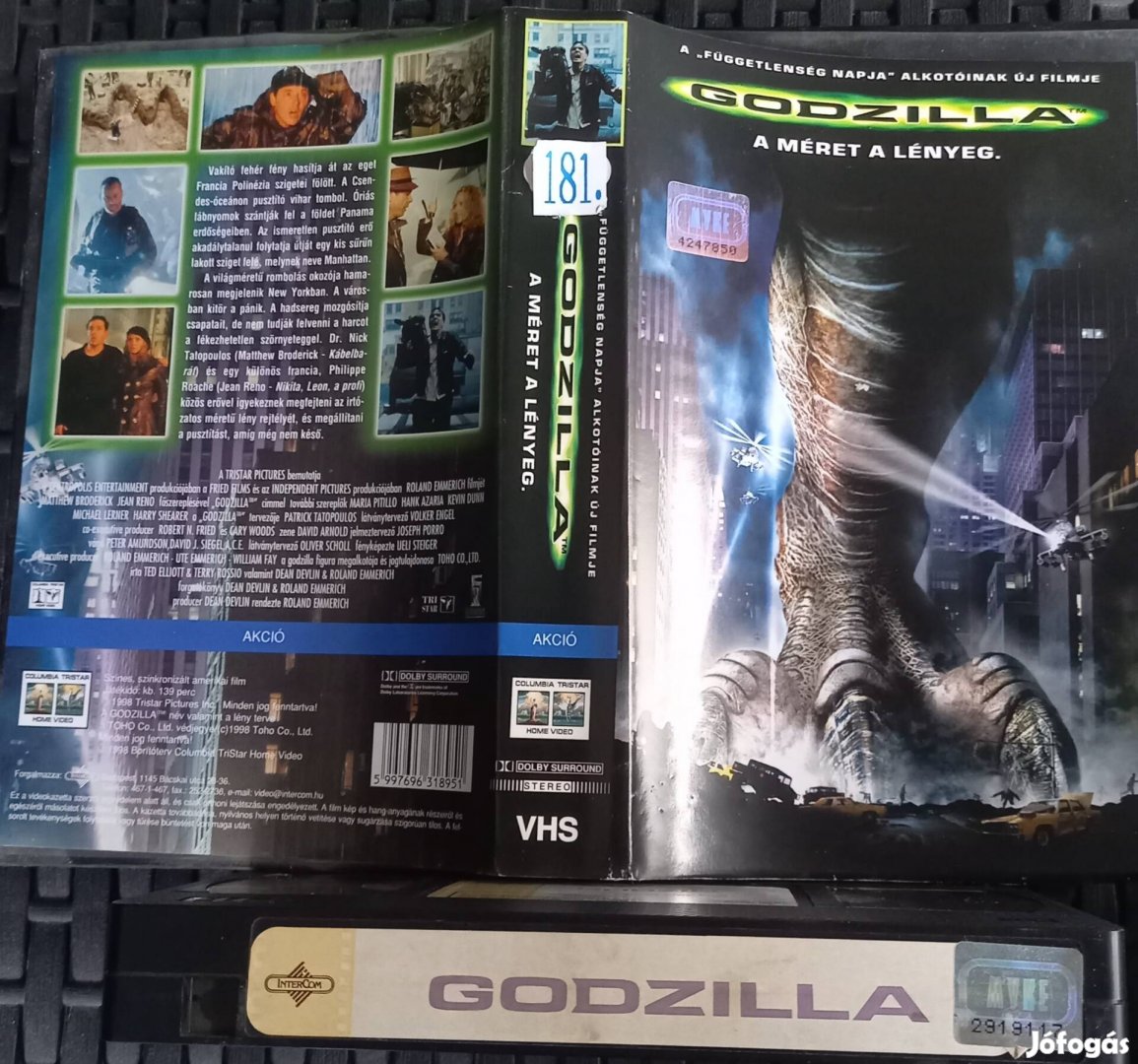 Godzilla - akció vhs - Jean Reno