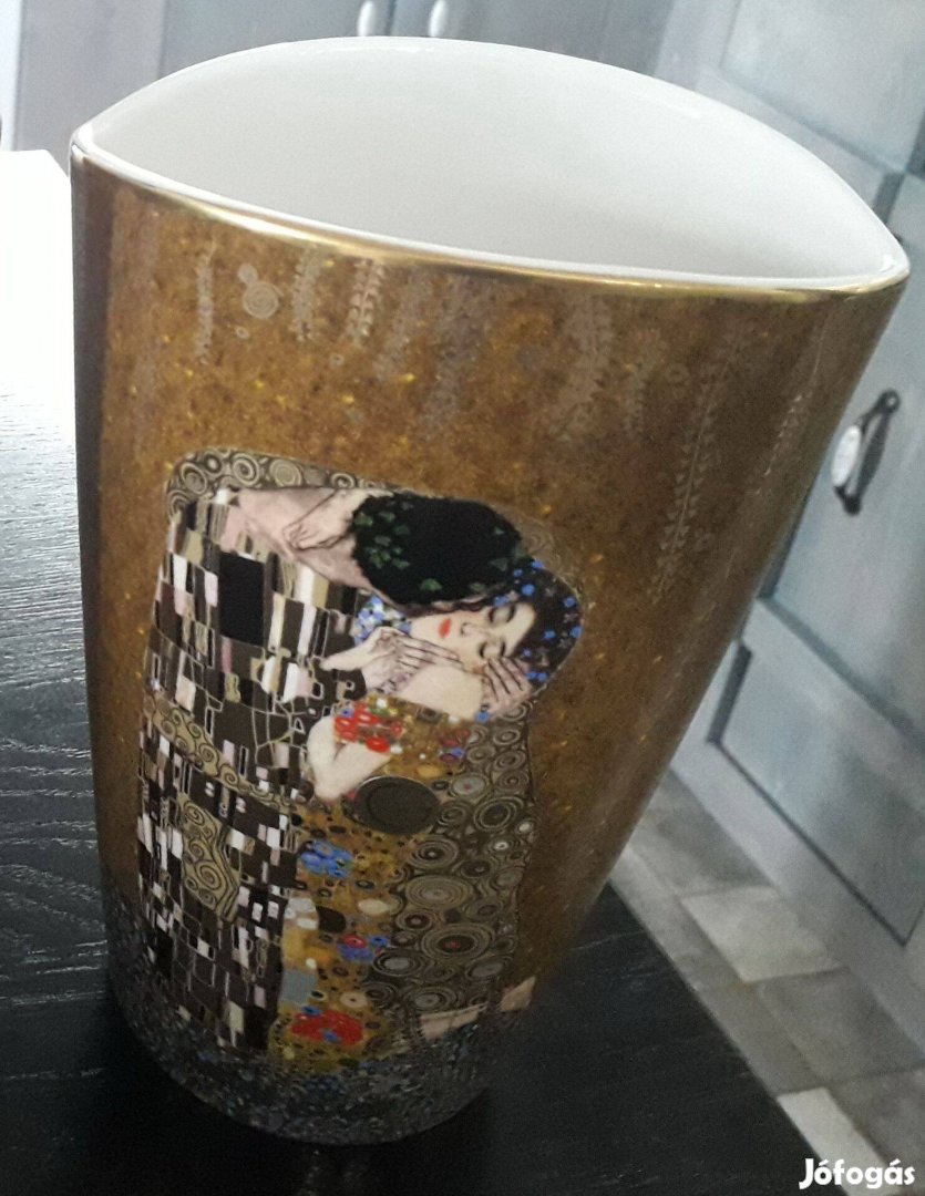 Goebel - Klimt: Csók motívumos porcelán váza