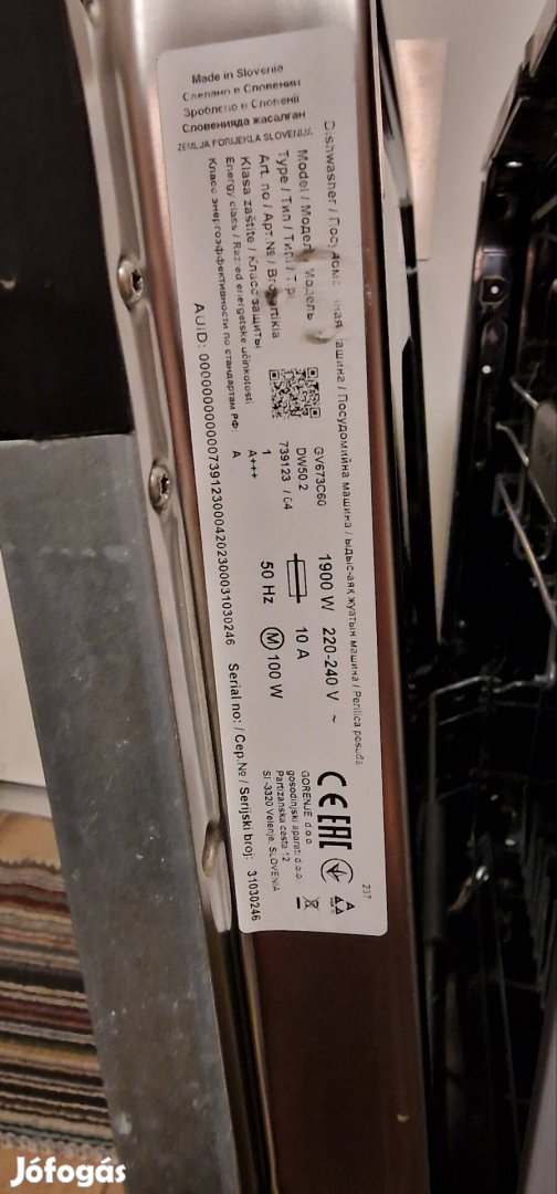 Goerenje Beépithető mosogatógép