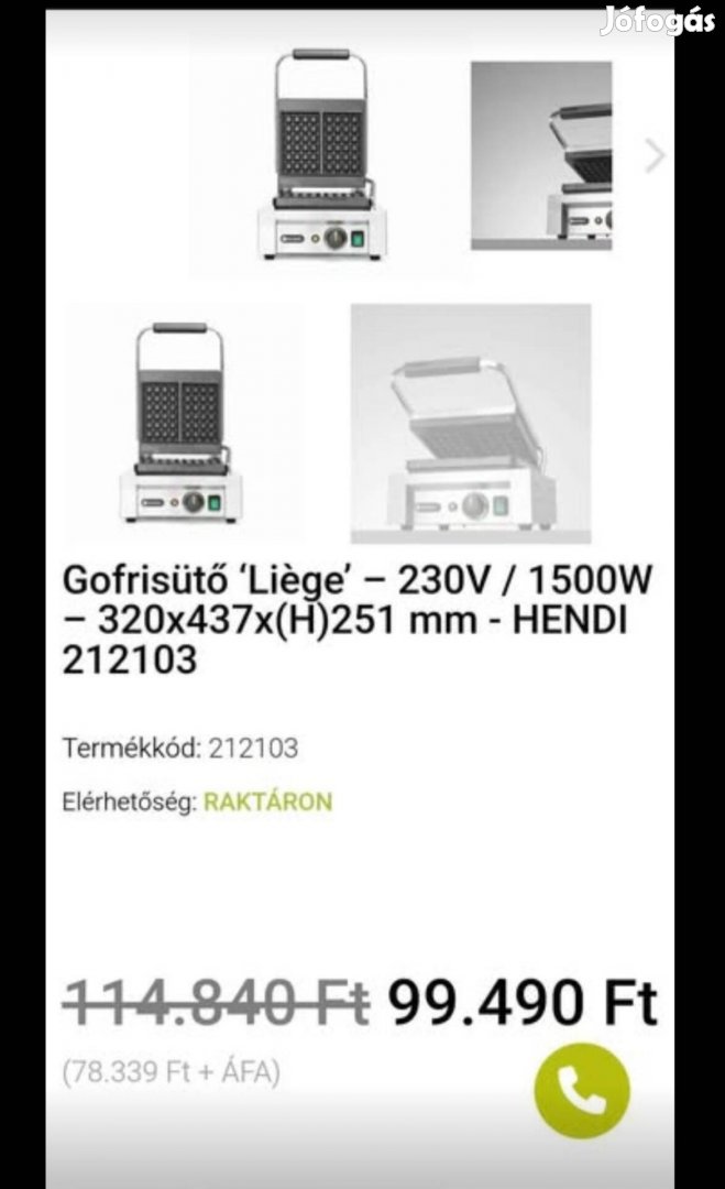 Gofri sütő eladó 1500 w