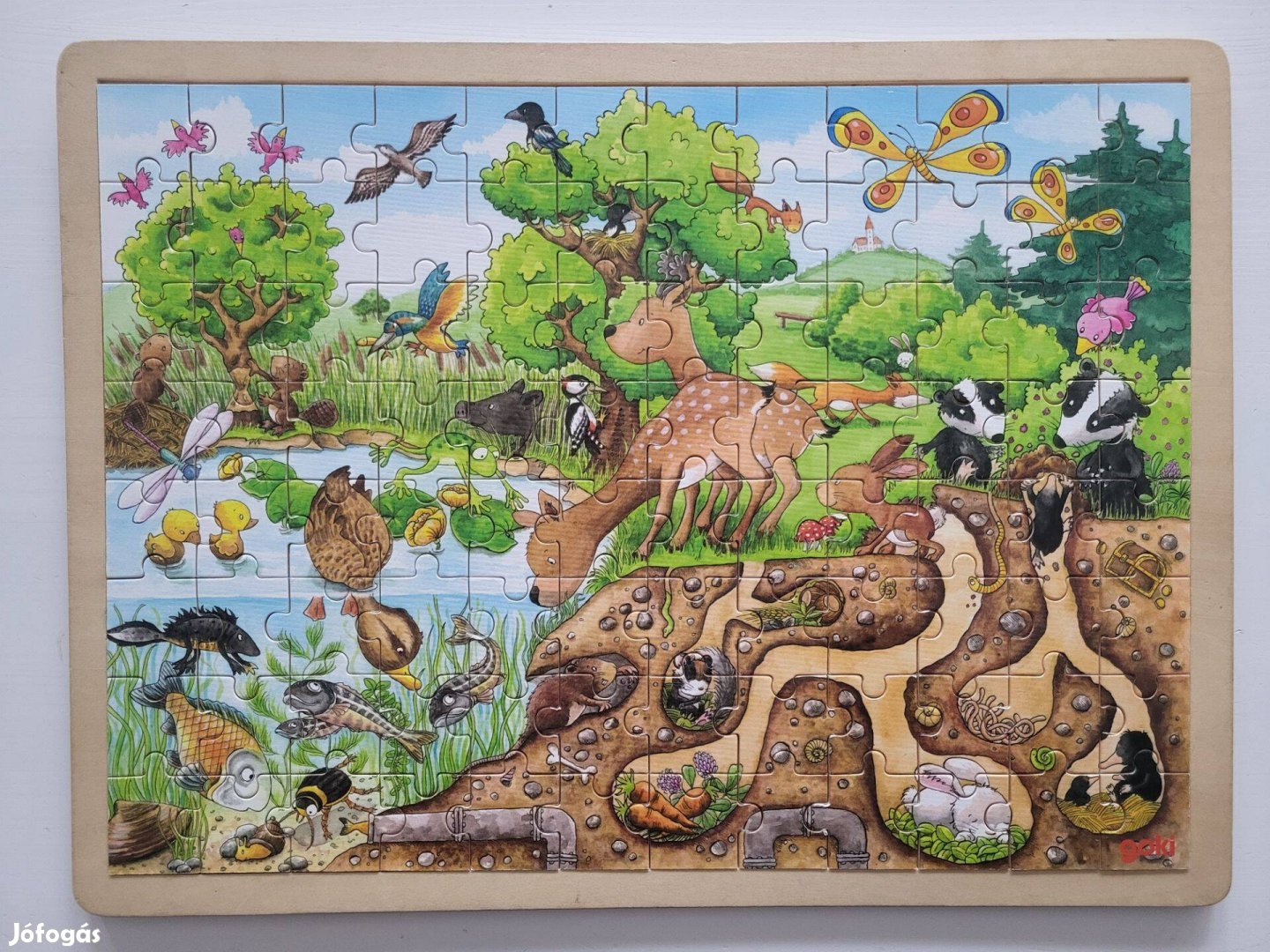 Goki minőségi fa kirakó 96 db-os