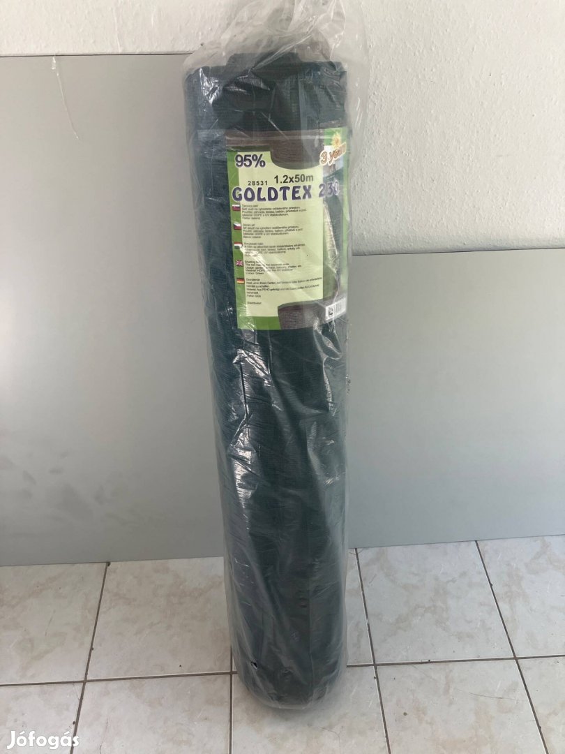 Goldtex zöld árnyékoló háló kerítésre 1,2*50 m (230g/m2)