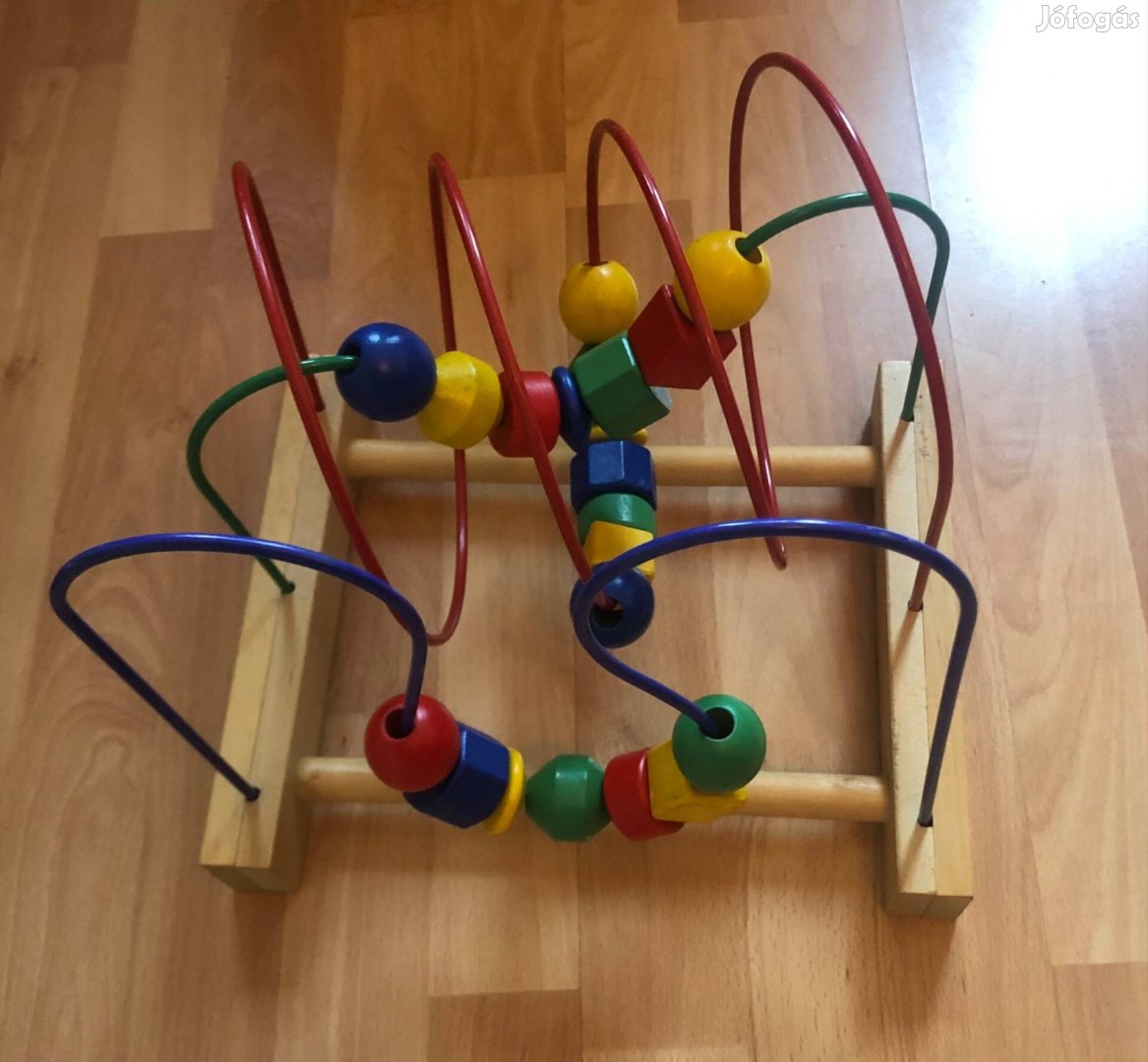 Golyós ügyességi baba, gyerek , játék, Ikea , fa
