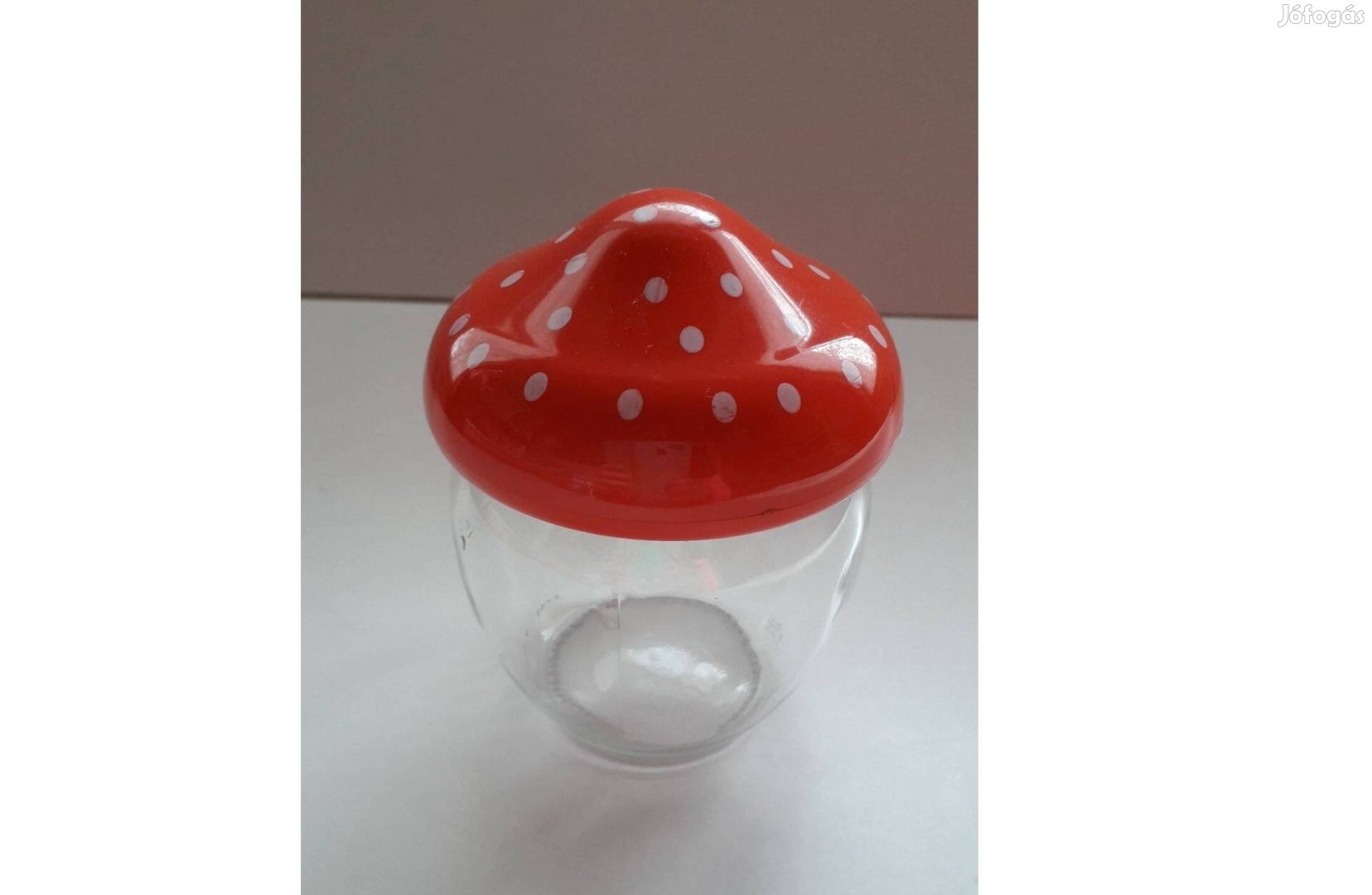 Gombás tetejű (piros) csavaros üveg 12 cm