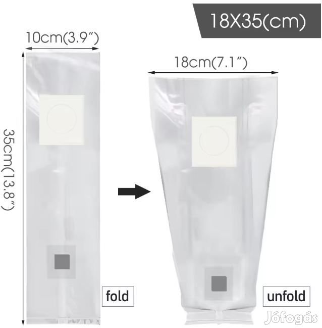 Gombatermesztő Zacskó Óltó és SzŰrőszeleppel 18x35cm 6171