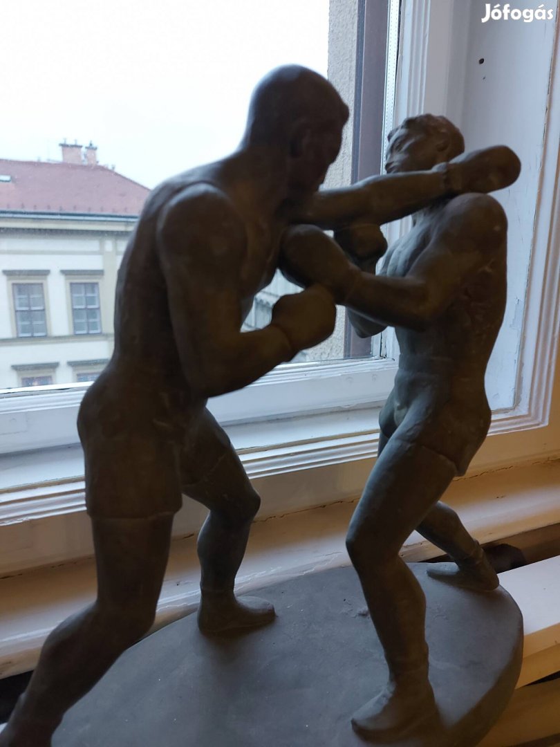 Gondos József Boxoló pár kerámia szobor