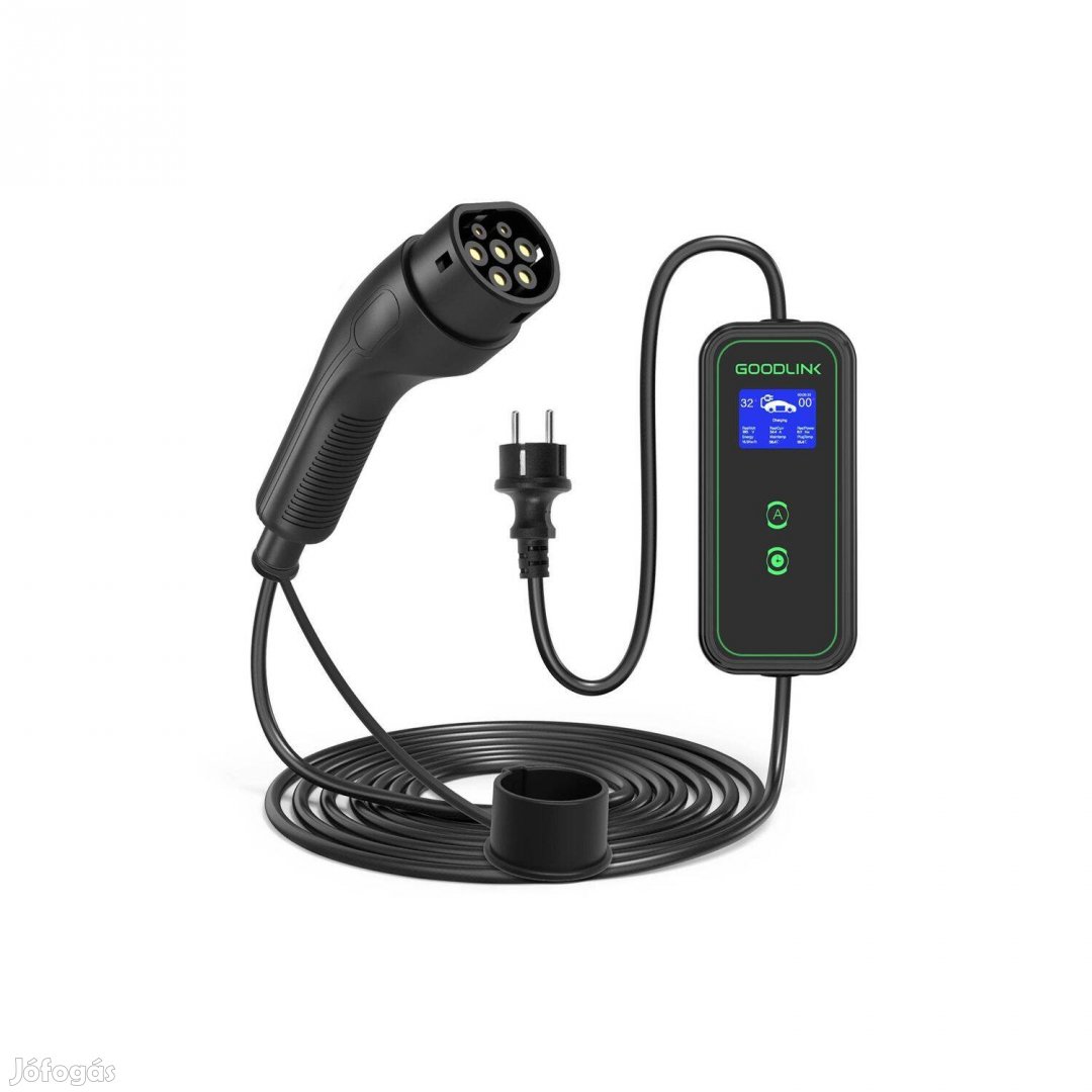 Goodlink elektromos autó töltő 3.5 kW, 8-16A, 5m Type 2, konzol+táska