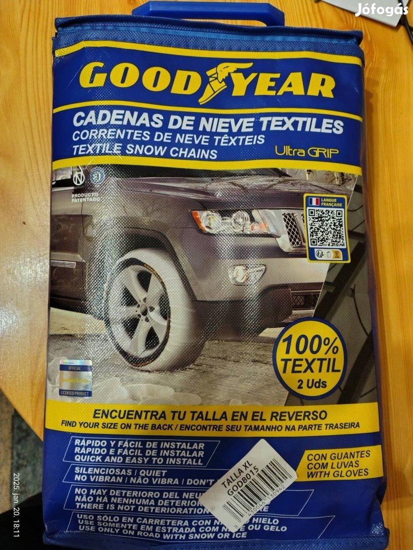 Goodyear textil hózokni hólánc helyett, XL új, eredeti Good Year