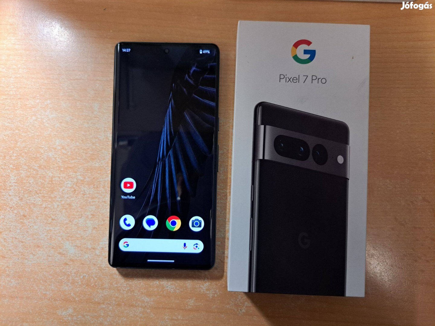 Google Pixel 7 Pro 5G Dual Független Újszerű Fekete Garis !