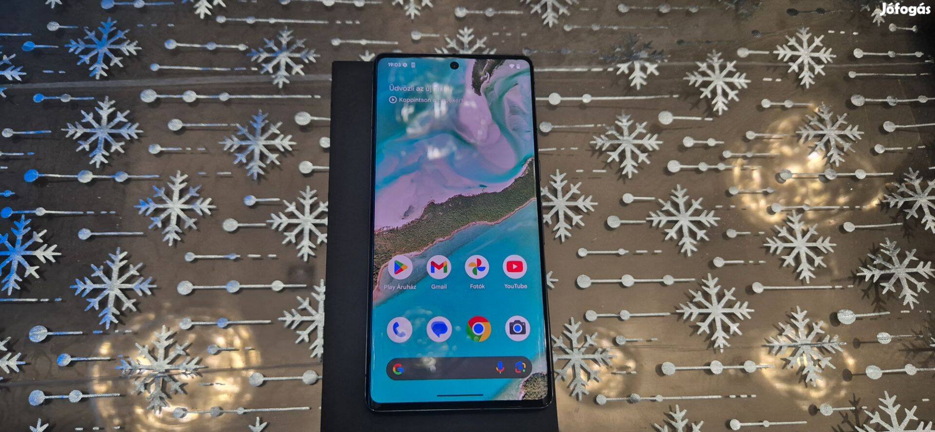 Google Pixel 7 Pro 5G Dual Független Újszerű Fekete Garis !