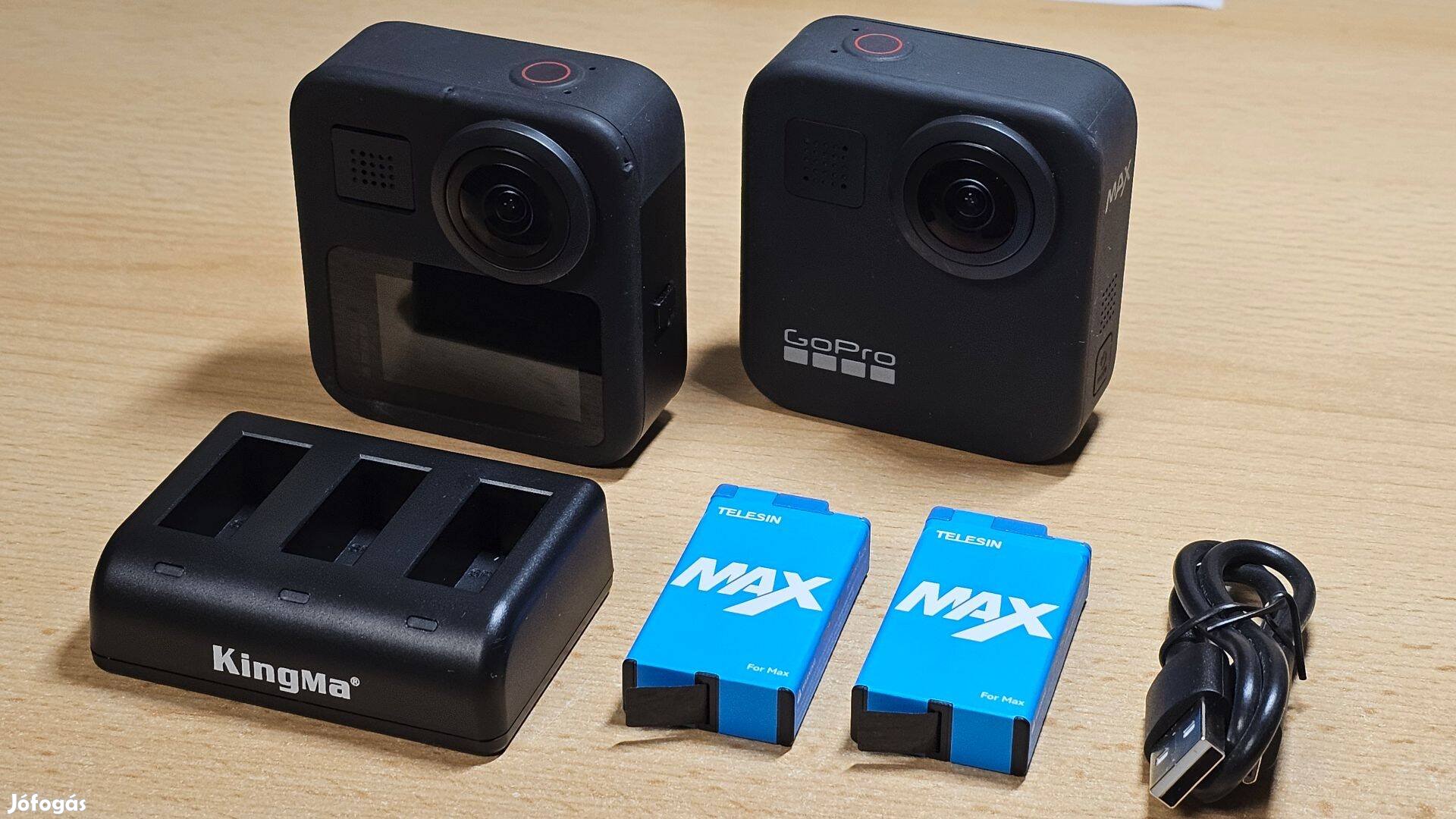 Gopro Max 360 - 5.6k 360 fokos akciókamera, 3 akku, töltő