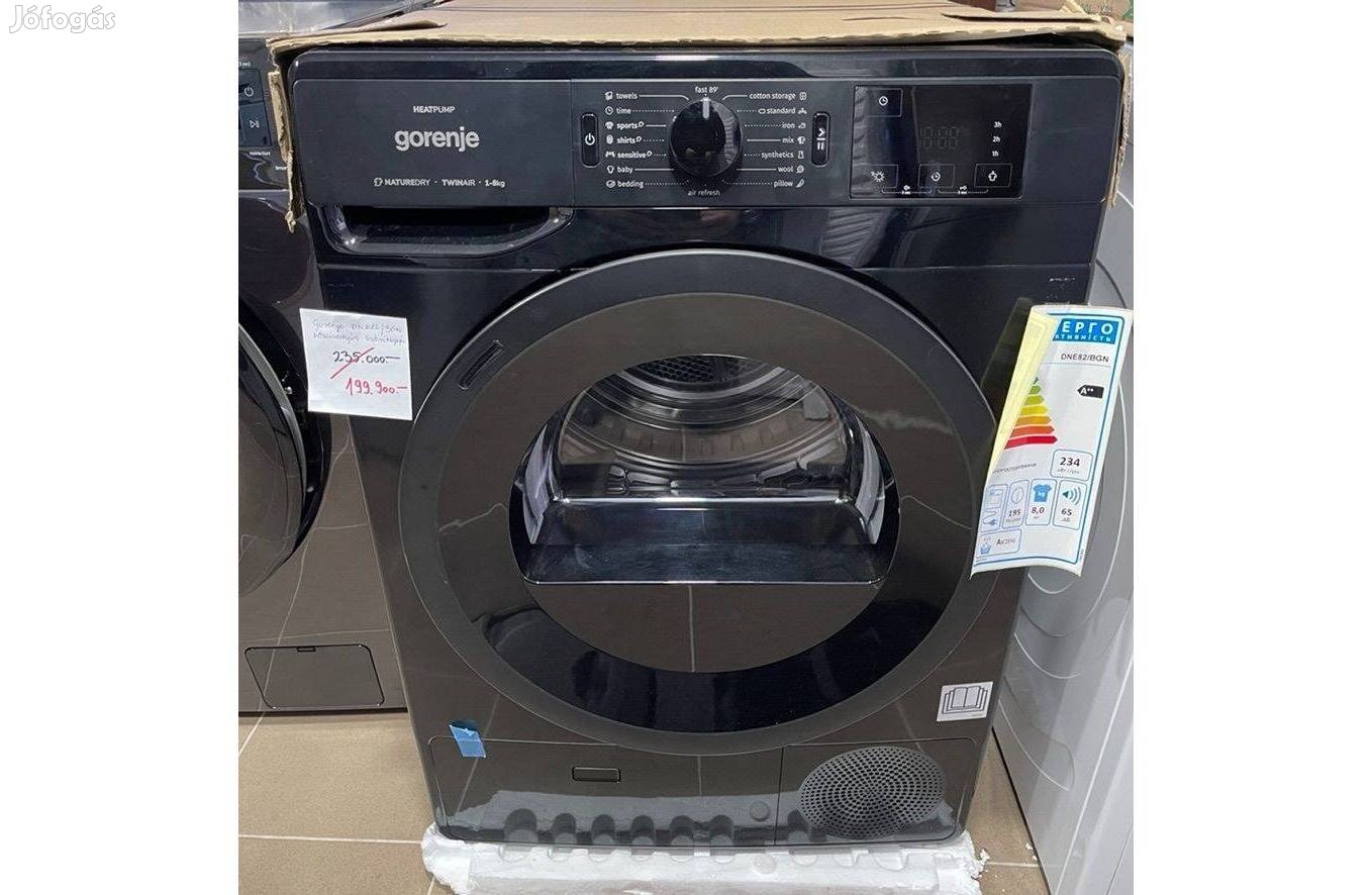 Gorenje DNE82/Bgn Inverteres hőszivattyús szárító,A++,8kg(235e.helyett