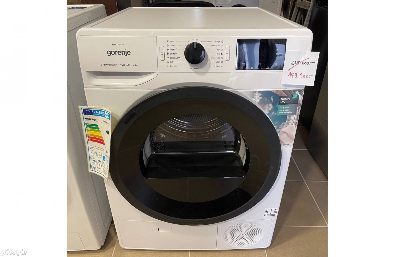 Gorenje DNE92/GN Inverteres hőszivattyús szárító,A++,9kg,(225e.helyett